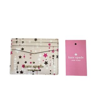 NEW Kate Spade Twinkle Star Small Slim Card Case Cardholder Wallet ID Pink
